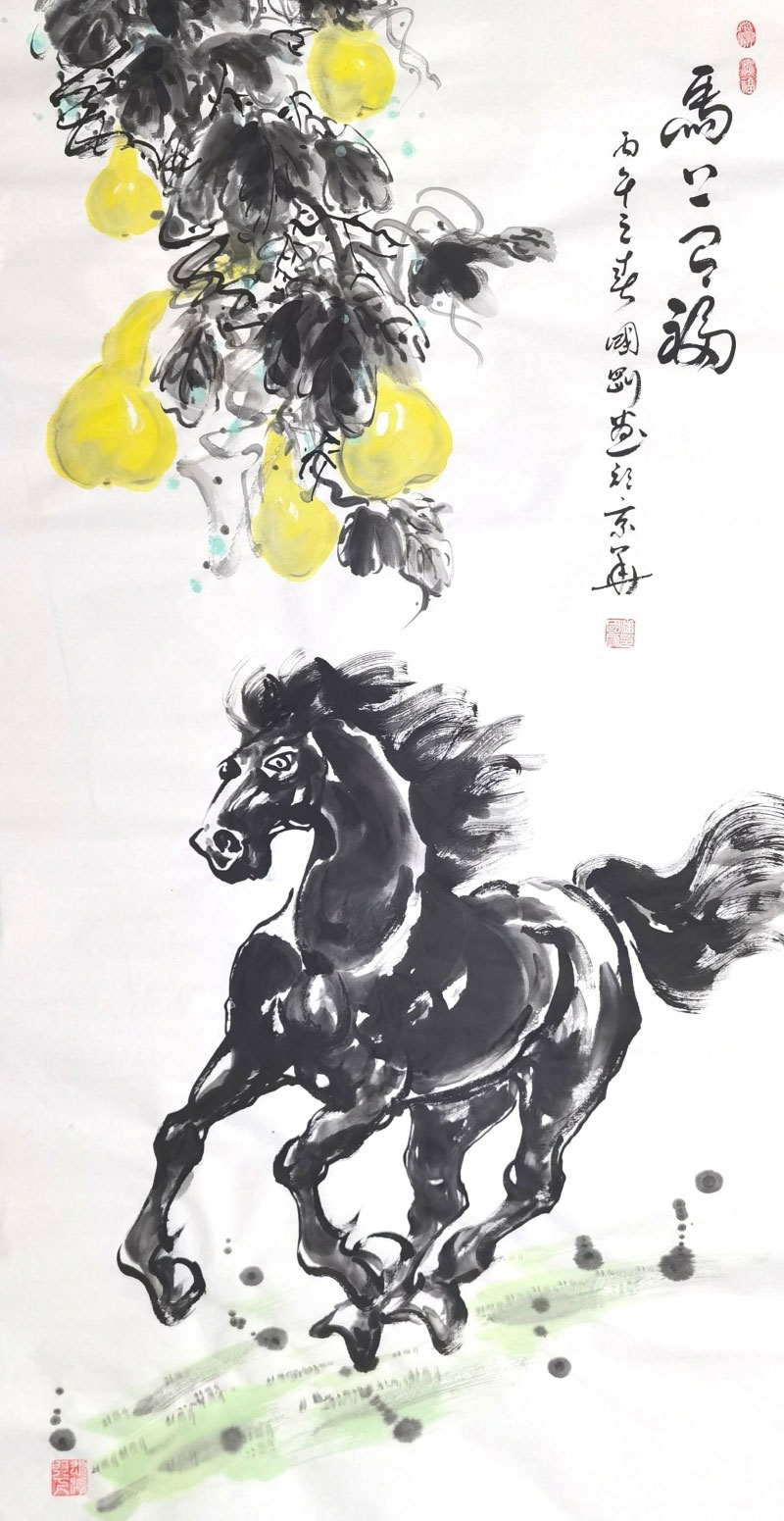 著名书法家柳国庆、福马画家潘国刚在京联袂创作精品画作